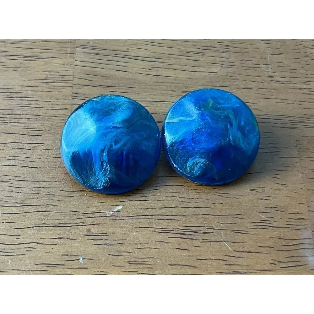 VTG Celluloid Clip On Earrings Lot of 4 Retro MCM Glam